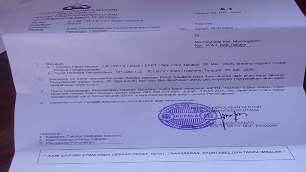 Polsek Polut Disorot, Proses Hukum Supardi Dinilai Jalan di Tempat