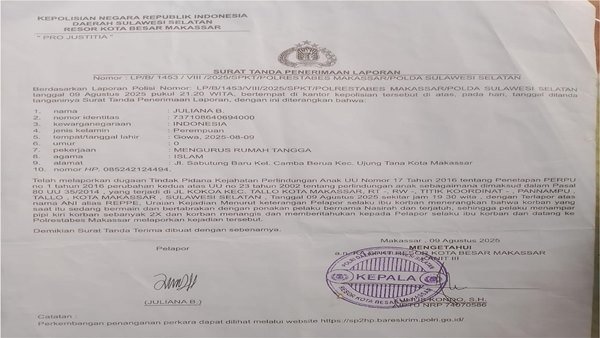 Polisi Dinilai Tak Serius Tangani Kasus Kekerasan Anak di Makassar