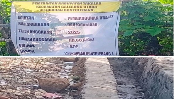 Proyek Negara Rasa Asal Jadi, Drainase Bontolebang Tuai Kritik