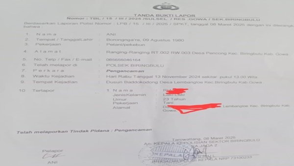 Ibu Rumah Tangga di Gowa Mengaku Tak Aman, Polisi Diminta Bertindak