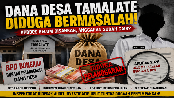 Dugaan Pelanggaran Dana Desa Tamalate Kian Terkuak, Inspektorat Didesak Audit Total