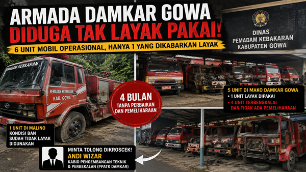 Hanya Satu Unit Siap Pakai, Damkar Gowa Dikepung Masalah Armada Tua
