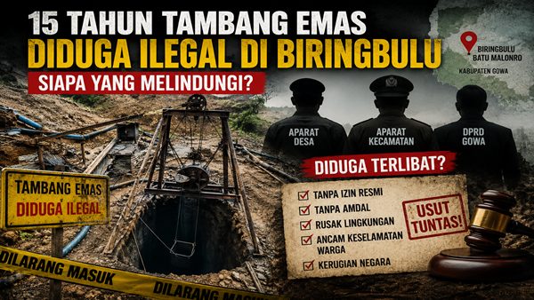 Tambang Emas Diduga Menggurita di Gowa, Aparat dan Pejabat Desa Disorot