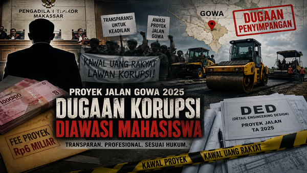 Usai Sidang Fee Rp6 Miliar, Mahasiswa Bidik Proyek Jalan Gowa