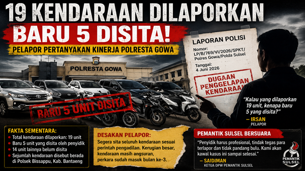 Pelapor Geram! 14 Kendaraan Belum Disita dalam Kasus Dugaan Penggelapan di Gowa