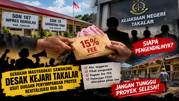 Revitalisasi SD Takalar Dipertanyakan, Kejari Didesak Bongkar Alur Anggaran